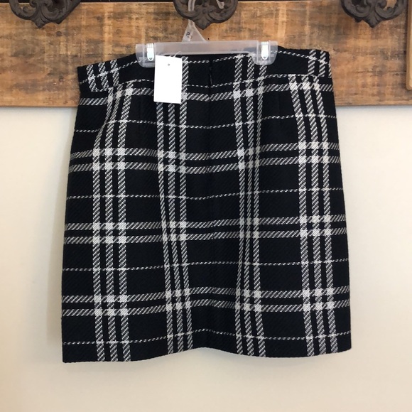 J. Crew Black & White Plaid Mini Skirt - Picture 2 of 3
